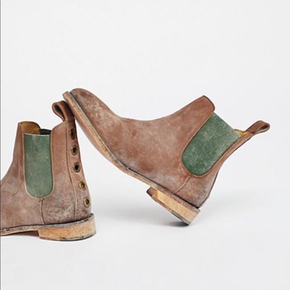 Free People Shoes - Free People Brown and Green Ankle Boots